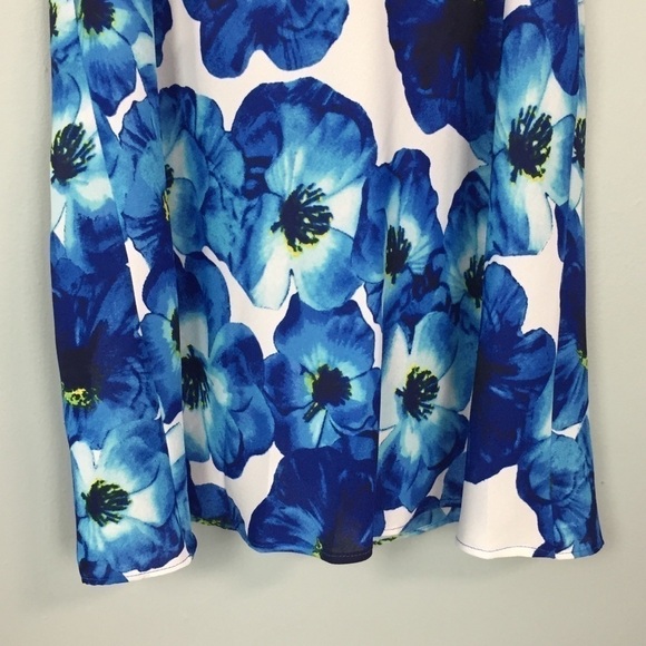 VIOLET + Claire Blue Floral Ruffle Trim Tank Top - Picture 7 of 16